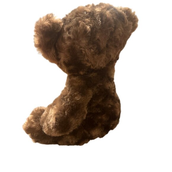 Progressive Plush Bear Toy Black Sewn Eyes Sitting Soft Brown Faux Fur 10" tall - Picture 4 of 5